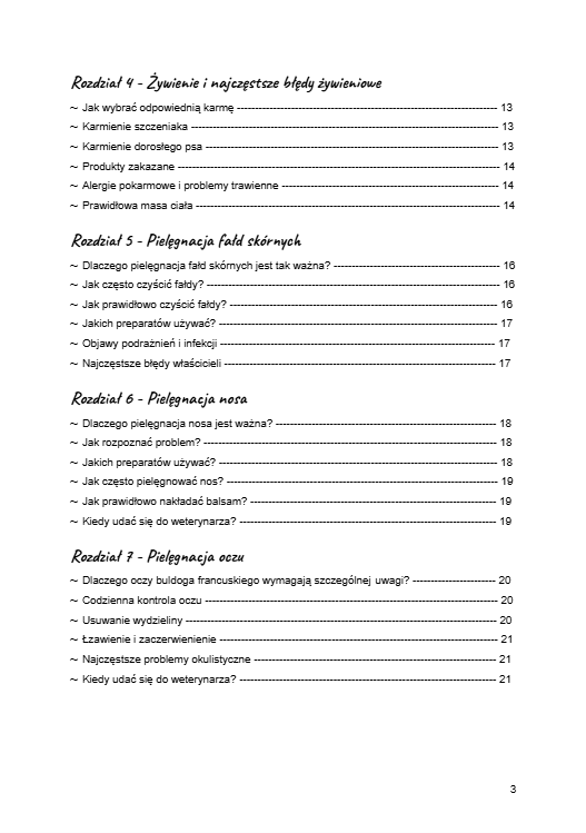 Plan pielęgnacji buldoga Francuskiego